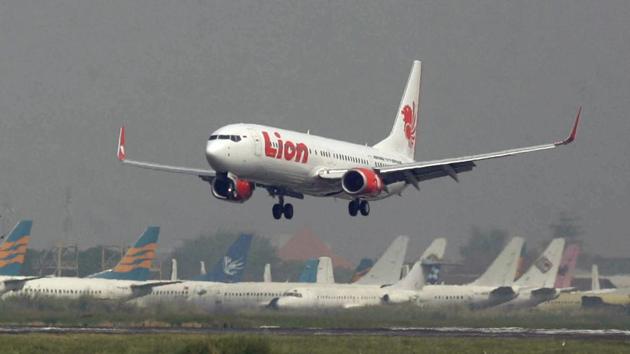 Lion Air passenger jet takes off from Juanda International Airport in Surabaya, Indonesia.(AP File Photo)