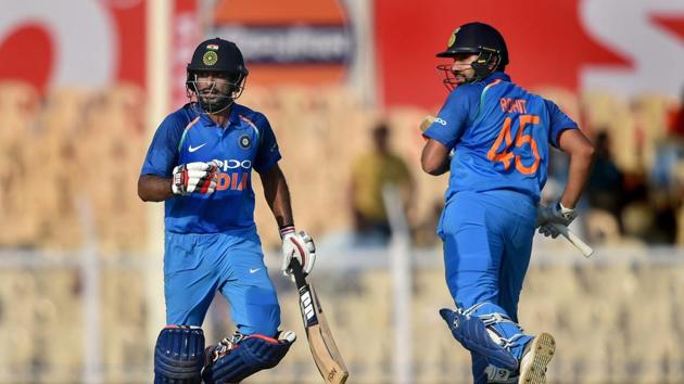 India vs West Indies, 4th ODI: Indian batsmen Ambati Rayudu and Rohit Sharma run between the wickets during the 4th ODI cricket match against West Indies at Brabourne Stadium, in Mumbai(PTI)