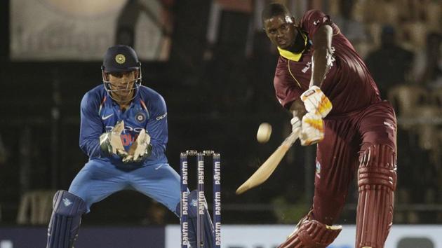 West Indies' Jason Holder bats during the fourth one-day international cricket match. (AP) 