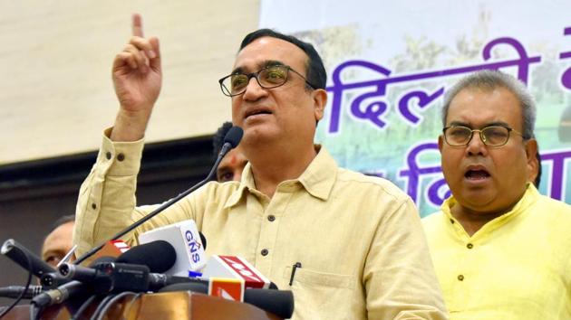 Delhi Congress chief Ajay Maken, who is unwell and went abroad last month for a health check, has conveyed to the party’s leadership that it will be difficult for him to continue on medical grounds. (HT Photo)