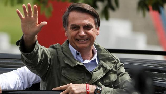 Jair Bolsonaro, far-right lawmaker and presidential candidate of the Social Liberal Party (PSL), gestures at a polling station in Rio de Janeiro. (Reuters File Photo) Jair Bolsonaro, far-right lawmaker and presidential candidate of the Social Liberal Party (PSL), gestures at a polling station in Rio de Janeiro. (Reuters File Photo)