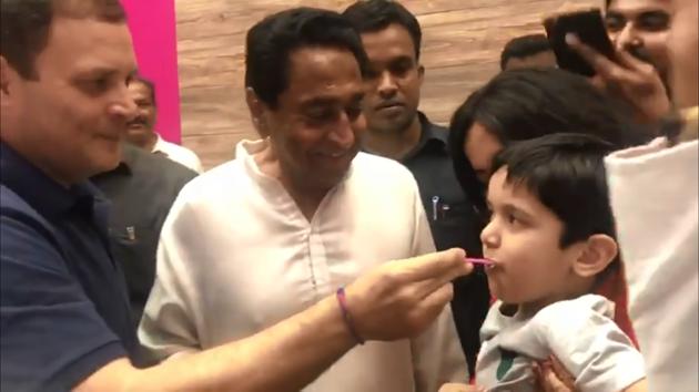 “And guess who became the kid’s favourite person today,” says the caption on the Instagram story put out by the Congress. (Congress/Twitter) “And guess who became the kid’s favourite person today,” says the caption on the Instagram story put out by the Congress. (Congress/Twitter)