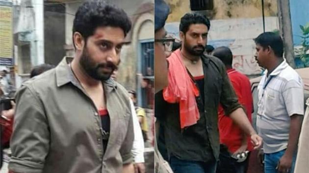 Abhishek Bachchan was spotted shooting for his next in West Bengal.