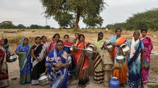 For the next eight to nine months before the next monsoon, Waghmare’s big fear is that the daily struggle for water and zero income will come at the cost of her daughter’s education. “Forget looking for work or earning some income, our biggest struggle has been to get enough water daily. It means walking for 2-3km twice a day or purchasing water from private tankers.” (Kunal Patil / HT Photo) 