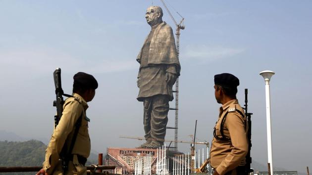 The Statue of Unity, a memorial to Sardar Patel, is scheduled to be inaugurated on October 31.(AP photo)