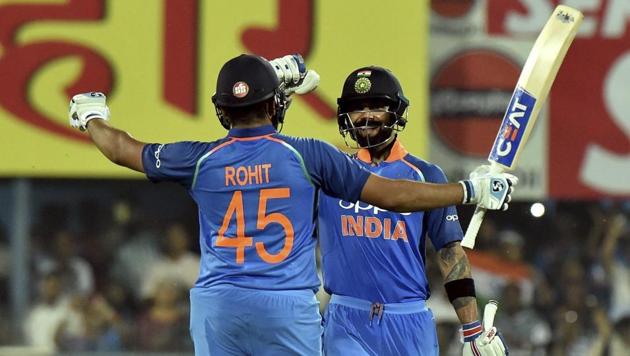 File image of Rohit Sharma (45) and Virat Kohli.(PTI)