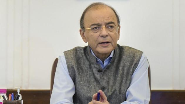 Finance minister Arun Jaitley addresses a meeting via video conferencing at North Block, in New Delhi.(AP File Photo) Finance minister Arun Jaitley addresses a meeting via video conferencing at North Block, in New Delhi.(AP File Photo)