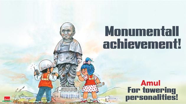 Amul is known for posting topical tweets but this tribute is all the more special for the dairy cooperative since it was inspired by Sardar Vallabhbhai Patel back in 1946. (Amul.coop/Twitter) Amul is known for posting topical tweets but this tribute is all the more special for the dairy cooperative since it was inspired by Sardar Vallabhbhai Patel back in 1946. (Amul.coop/Twitter)