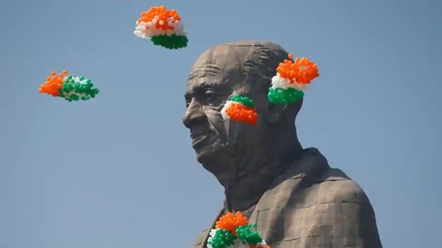 Prime Minister Narendra Modi on Wednesday inaugurated the world’s tallest statue dedicated to India’s first home minister, Vallabhbhai Patel, on his 143rd birth anniversary at Kevadiya in Gujarat’s Narmada district.(Reuters Photo)