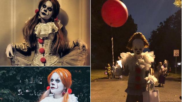 Fans went all out this Halloween, dressing up as Pennywise the clown from It.