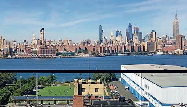 Rooftop views of Brooklyn bridge and Manhattan. Rooftop views of Brooklyn bridge and Manhattan.