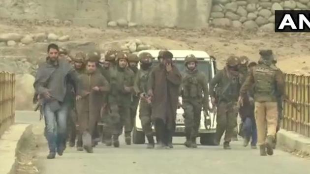 Police spokesman said that during search operation, hiding militants fired on the search party. The fire was retaliated leading to an encounter. (ANI/Twitter) Police spokesman said that during search operation, hiding militants fired on the search party. The fire was retaliated leading to an encounter. (ANI/Twitter)