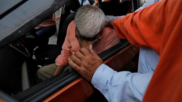 Gulshan Suneja, father of Bhavye Suneja, a pilot of Lion Air flight JT610 which crashed into the sea, is consoled before he leaves for Jakarta, in New Delhi. (Anushree Fadnavis / REUTERS) Gulshan Suneja, father of Bhavye Suneja, a pilot of Lion Air flight JT610 which crashed into the sea, is consoled before he leaves for Jakarta, in New Delhi. (Anushree Fadnavis / REUTERS)