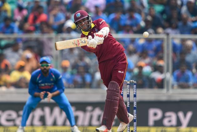 West Indies batsman Marlon Samuel plays a shot. (PTI)