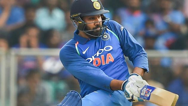 Indian batsman Rohit Sharma plays a shot during the 5th and final ODI. (PTI)