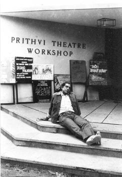 Since it first opened, Prithvi has been a favourite haunt for some of India’s most talented actors. In this archival image, a young Amrish Puri lounges on its steps.(Photo courtesy Prithvi Theatre Archive)