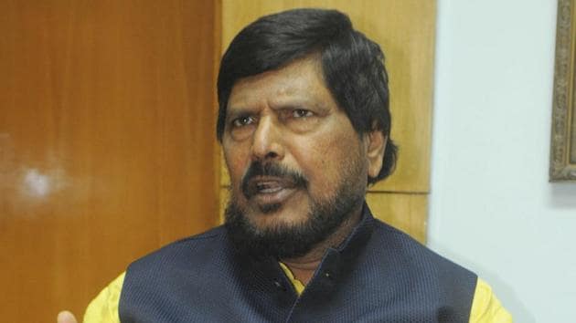 A champion of scheduled caste and tribal rights, the Republican Party of India-A president Athawale has raised several controversial demands, including permission for Dalits to possess arms for self-protection.(Parwaz Khan /HT PHOTO)
