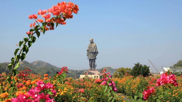 A view of the Statue of Unity, a memorial to the ‘Iron Man of India’ Sardar Vallabhai Patel in Narmada district of Gujarat on October 24, 2018. (HT Photo) A view of the Statue of Unity, a memorial to the ‘Iron Man of India’ Sardar Vallabhai Patel in Narmada district of Gujarat on October 24, 2018. (HT Photo)