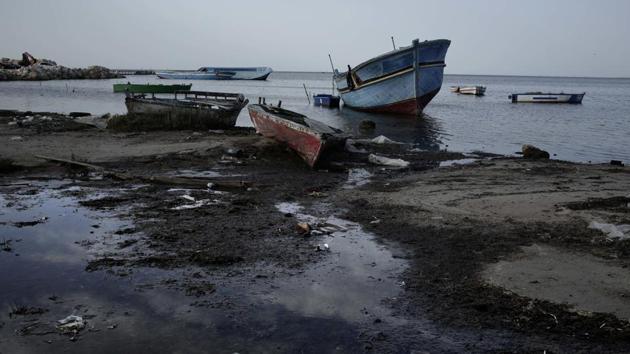 Wrecked boats that have carried migrants at the coastal city Monastir, Tunisia. An Associated Press tally has documented at least 56,800 migrants dead or missing worldwide since 2014 — almost double the number found in the world’s only official attempt to count them, by the UN’s International Organization for Migration. (Nariman El-Mofty / AP) Wrecked boats that have carried migrants at the coastal city Monastir, Tunisia. An Associated Press tally has documented at least 56,800 migrants dead or missing worldwide since 2014 — almost double the number found in the world’s only official attempt to count them, by the UN’s International Organization for Migration. (Nariman El-Mofty / AP)