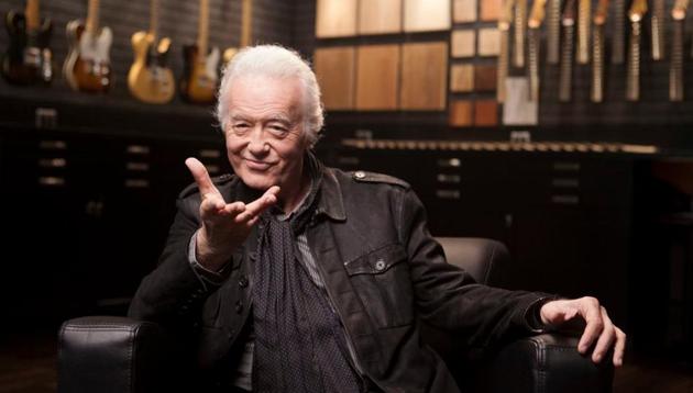 Jimmy Page posing for a portrait at the Fender Factory in Corona. (AP) Jimmy Page posing for a portrait at the Fender Factory in Corona. (AP)