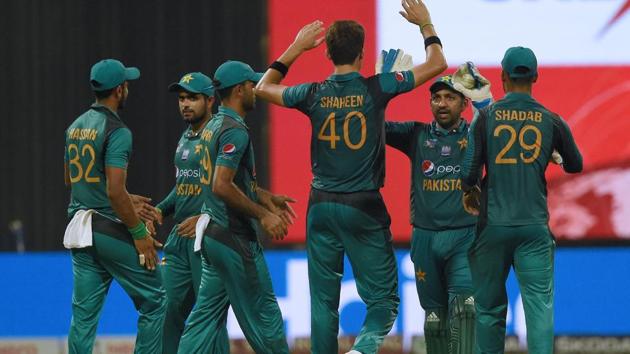 Pakistan cricketer Shaheen Shah Afridi (C) celebrates with teammates after he dismissed Bangladesh batsman Mushfiqur Rahim during the one day international (ODI) Asia Cup cricket match (AFP) Pakistan cricketer Shaheen Shah Afridi (C) celebrates with teammates after he dismissed Bangladesh batsman Mushfiqur Rahim during the one day international (ODI) Asia Cup cricket match (AFP)
