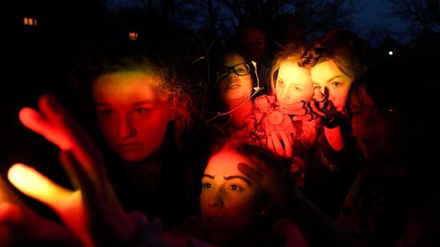 Members of street performance troupe Macnas participate in their Halloween parade called ‘Out of the Wild Sky’ in Galway, Ireland. (Clodagh Kilcoyne / REUTERS)