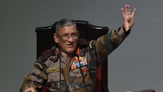 Army Chief Gen. Bipin Rawat on Saturday said attempts are being made through ‘external linkages’ to ‘revive insurgency’ in Punjab.(Vipin Kumar/HT Photo)