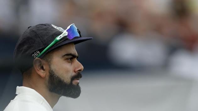 India's captain Virat Kohli looks on during the fourth day of the fifth Test cricket match between England and India at The Oval(AFP)