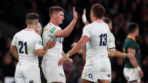 England's Owen Farrell, Danny Care and Henry Slade celebrate after the match Action Images via Reuters/Paul Childs (Action Images via Reuters) England's Owen Farrell, Danny Care and Henry Slade celebrate after the match Action Images via Reuters/Paul Childs (Action Images via Reuters)
