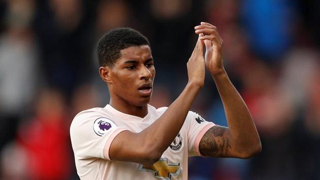 Manchester United's Marcus Rashford applauds fans after the match(Action Images via Reuters)