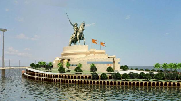 An artist’s impression of the Chhatrapati Shivaji Memorial.(HT FILE) An artist’s impression of the Chhatrapati Shivaji Memorial.(HT FILE)