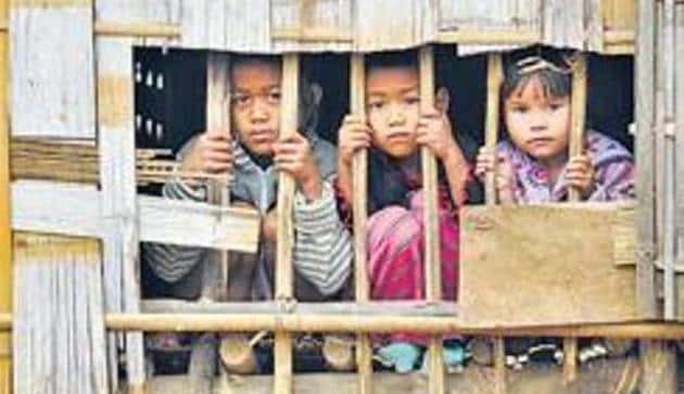 More than 32,000 Brus had fled Mizoram following ethnic clashes in 1997 and have been living in relief camps in Tripura. Several parties and groups in Mizoram feel they should not be allowed to cast votes for the assembly polls in the relief camps in Tripura.(File Photo)