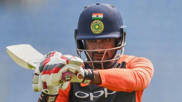 Thiruvananthapuram: Indian cricketer Ambati Rayudu during a practice session ahead of the 5th and final ODI cricket match against West Indies, at Greenfield International Stadium in Thiruvananthapuram(PTI)