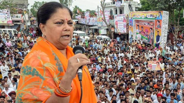 As part of a mass-contact drive ahead of the December 7 assembly polls in Rajasthan, chief minister Vasundhara Raje has written to around 1 crore voters appealing them to vote for the BJP. (PTI File Photo) As part of a mass-contact drive ahead of the December 7 assembly polls in Rajasthan, chief minister Vasundhara Raje has written to around 1 crore voters appealing them to vote for the BJP. (PTI File Photo)