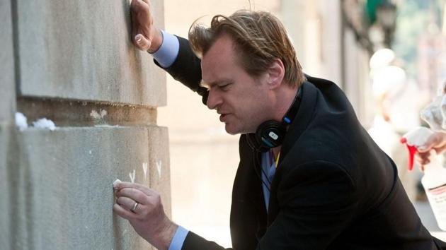 Christopher Nolan on the set of The Dark Knight Rises.