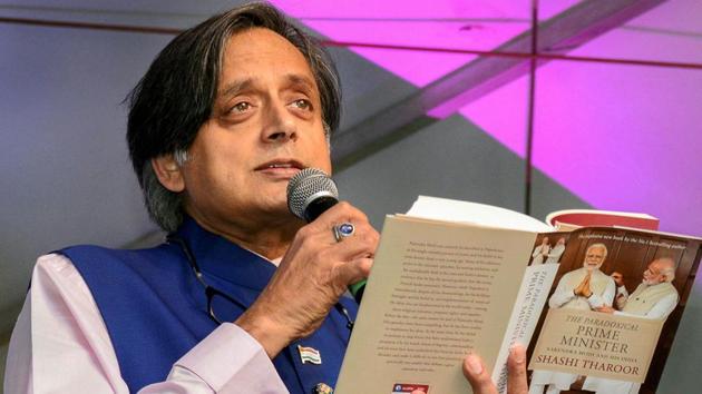Shashi Tharoor had waded into a controversy at the Bangalore Literature Festival Sunday last by claiming that an unnamed RSS leader had compared Modi to “a scorpion sitting on a Shivling”. (PTI)