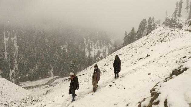 Kashmir Valley witnessed snowfall in the month of November for the first time since 2009.(Waseem Andrabi/ Hindustan Times)