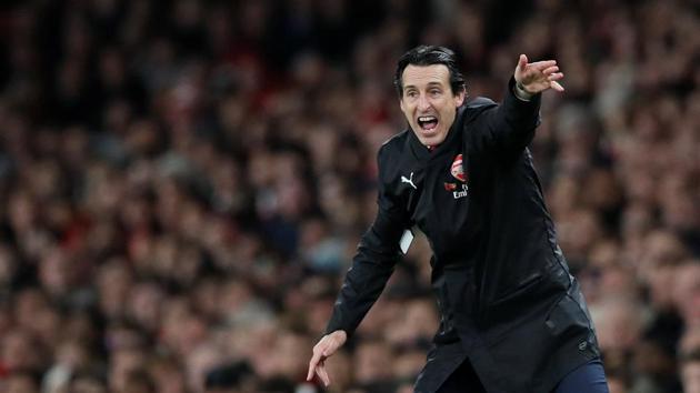 Arsenal manager Unai Emery reacts during the game against Liverpool. (REUTERS) Arsenal manager Unai Emery reacts during the game against Liverpool. (REUTERS)