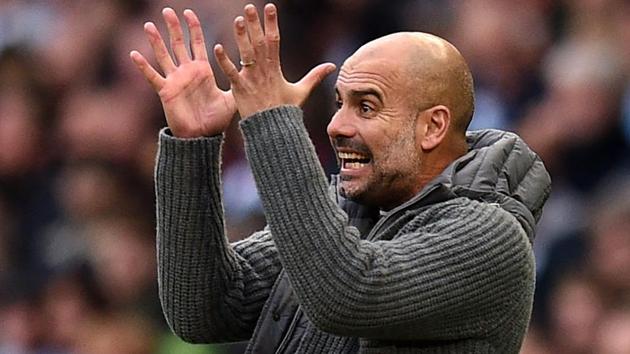 Manchester City manager Pep Guardiola gestures on the touchline during the Premier League match against Southampton.(AFP) Manchester City manager Pep Guardiola gestures on the touchline during the Premier League match against Southampton.(AFP)