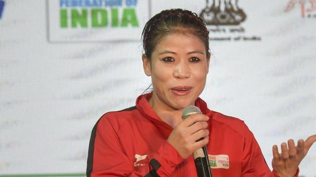 Mary Kom, Indian woman boxer and brand ambassador for the AIBA Women's World Boxing Championship speaks during an event. (AP) Mary Kom, Indian woman boxer and brand ambassador for the AIBA Women's World Boxing Championship speaks during an event. (AP)
