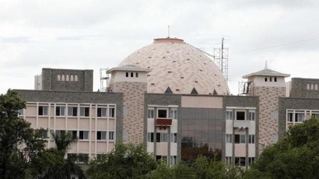 The new PMC building at corporation in Pune.(Photo by Rahul Raut/HT PHOTO)