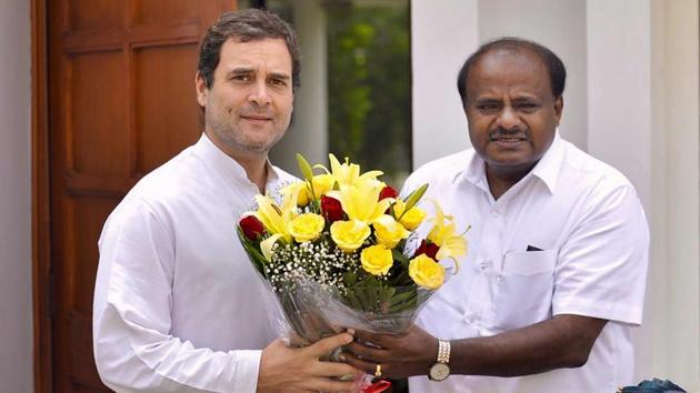 On Tuesday, Congress and Janata Dal Secular scored a 4:1 win over the BJP in crucial by-elections for three Lok Sabha and two assembly seats in Karnataka. The sweeping victory of the Congress- JD(S) alliance in the Karnataka bypolls is just a teaser for what is in store for the BJP next year, the Congress said in a tweet. (PTI File) On Tuesday, Congress and Janata Dal Secular scored a 4:1 win over the BJP in crucial by-elections for three Lok Sabha and two assembly seats in Karnataka. The sweeping victory of the Congress- JD(S) alliance in the Karnataka bypolls is just a teaser for what is in store for the BJP next year, the Congress said in a tweet. (PTI File)