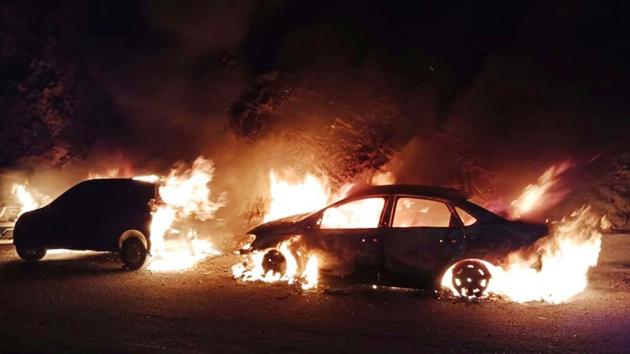 In a video of the incident which has gone viral, the man can be seen setting fire to the vehicles after opening the fuel pipe of the motorcycles.(HT FILE PHOTO)