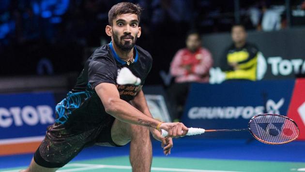 Srikanth Kidambi of India returns a shot.(AFP)