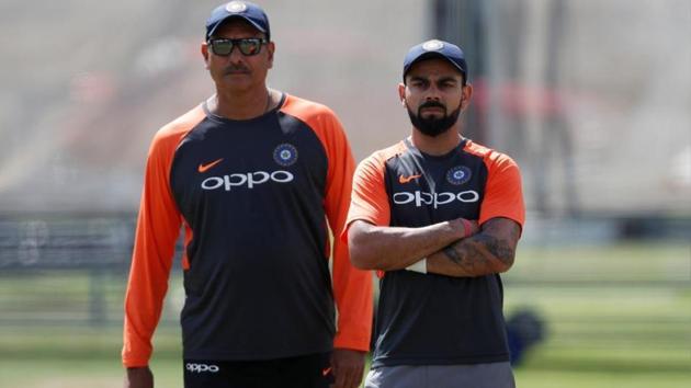 India head coach Ravi Shastri and Virat Kohli during nets. (Action Images via Reuters) India head coach Ravi Shastri and Virat Kohli during nets. (Action Images via Reuters)