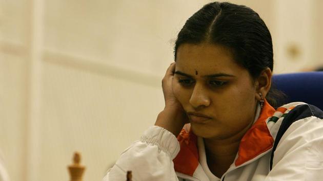 Humpy Koneru of India competes in the Women's Rapid Swiss Chess Round 5 Competition during the 15th Asian Games Doha 2006 at the Al-Dana Banquet Hall on December 3, 2006 in Doha, Qatar.(Getty Images)