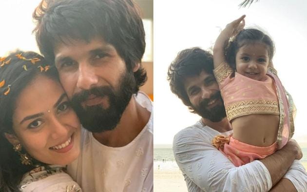Diwali was a family affair for Shahid Kapoor and Mira Rajput.(Instagram)