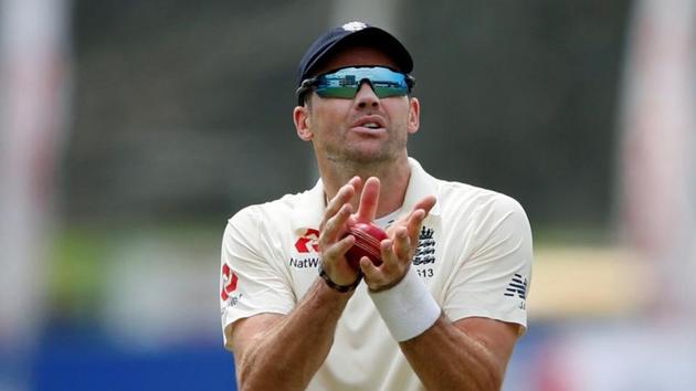 England's James Anderson catches a ball during the Test match at Galle against Sri Lanka.(REUTERS)