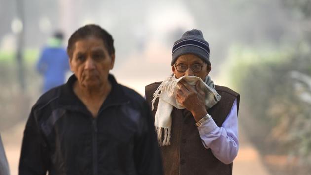 Delhi found itself engulfed in a haze after residents celebrated Diwali by bursting firecrackers on Wednesday despite the Supreme Court order against polluting fireworks, pushing up levels of harmful particulates to emergency levels. Air Quality Index (AQI) in Anand Vihar was 999, the area around the US embassy in Chanakyapuri 459 and that around the Major Dhyan Chand National Stadium 999, all under the hazardous category. (Amal KS / HT Photo) 