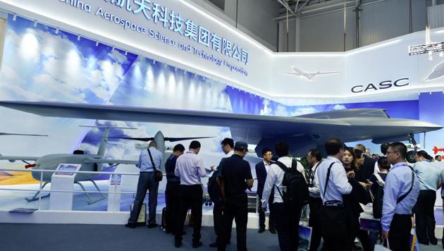 A model of CH-7 HALE Stealth Unmanned Reconnaissance Aircraft is seen on display at the Airshow China 2018 in Zhuhai, south China's Guangdong province. (AFP Photo) A model of CH-7 HALE Stealth Unmanned Reconnaissance Aircraft is seen on display at the Airshow China 2018 in Zhuhai, south China's Guangdong province. (AFP Photo)